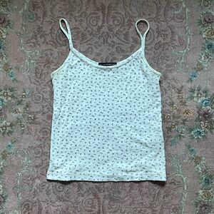 Brandy Melville Cream Floral Camisole